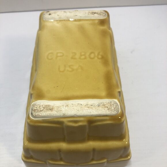 Planter Cookson Pottery USA Mustard Yellow Pottery CP-2806 VTG 6.5"Lx4"Wx3.5"T - Picture 9 of 11